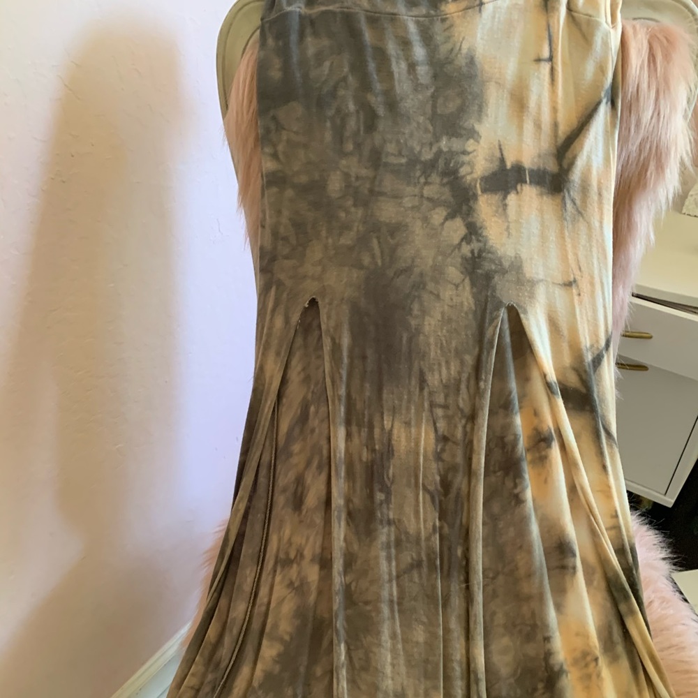 surf gypsy boho maxi slit skirt